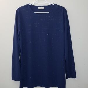 Gloria Vanderbilt Sparkle Stylish Blouse Size M